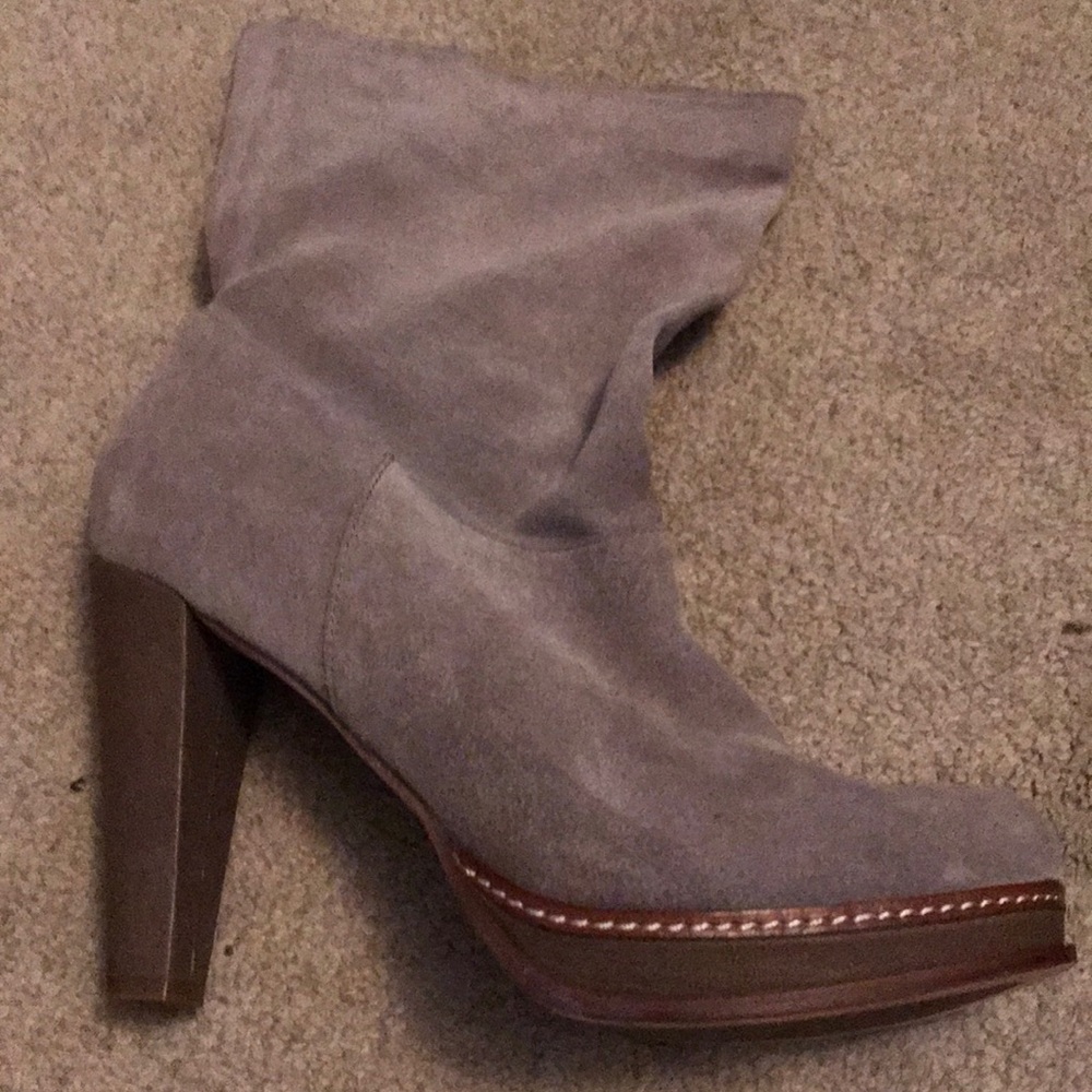 Gray suede boots